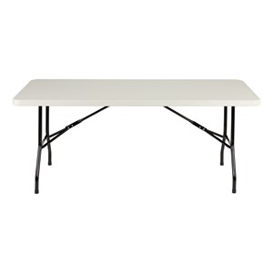 Rectangular Gray Blow-Molded Plastic Folding Table (30" W x 72" L)
