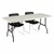 Rectangular Gray Blow-Molded Plastic Folding Table (30" W x 72" L)