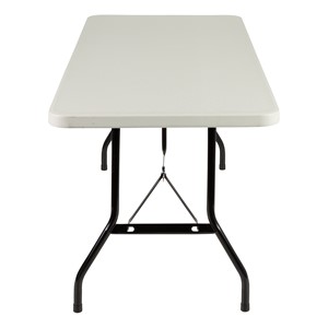 Rectangular Gray Blow-Molded Plastic Folding Table (30" W x 72" L)