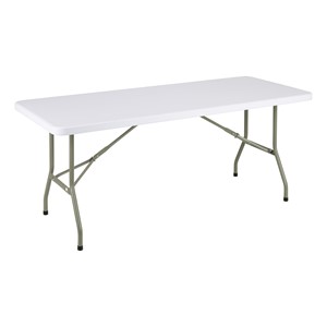 Rectangular Blow Molded Plastic Folding Table (30" W x 72" L)