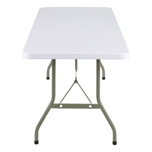 Rectangular Blow Molded Plastic Folding Table (30" W x 96" L) - White