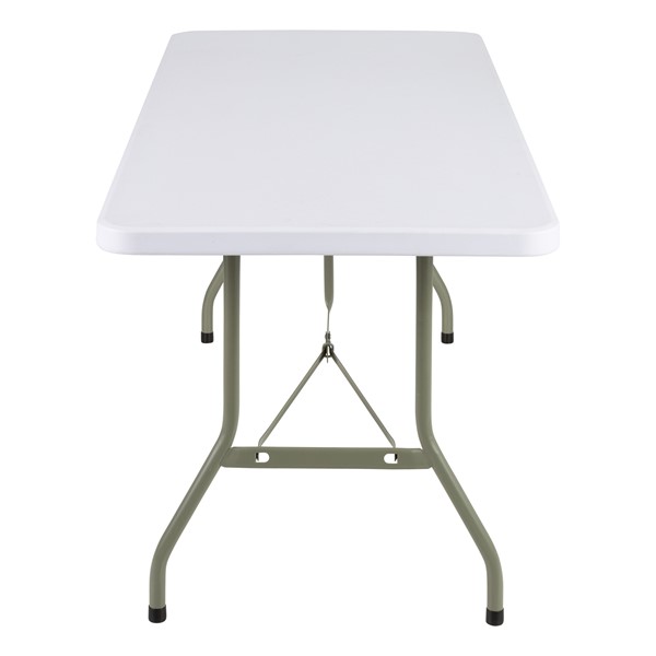 Rectangular Blow Molded Plastic Folding Table (30" W x 96" L) - White