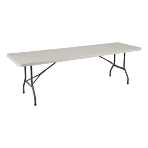 Gray Blow-Molded Plastic Folding Table (30" W x 96" L)