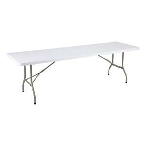 Rectangular Blow Molded Plastic Folding Table (30" W x 96" L)