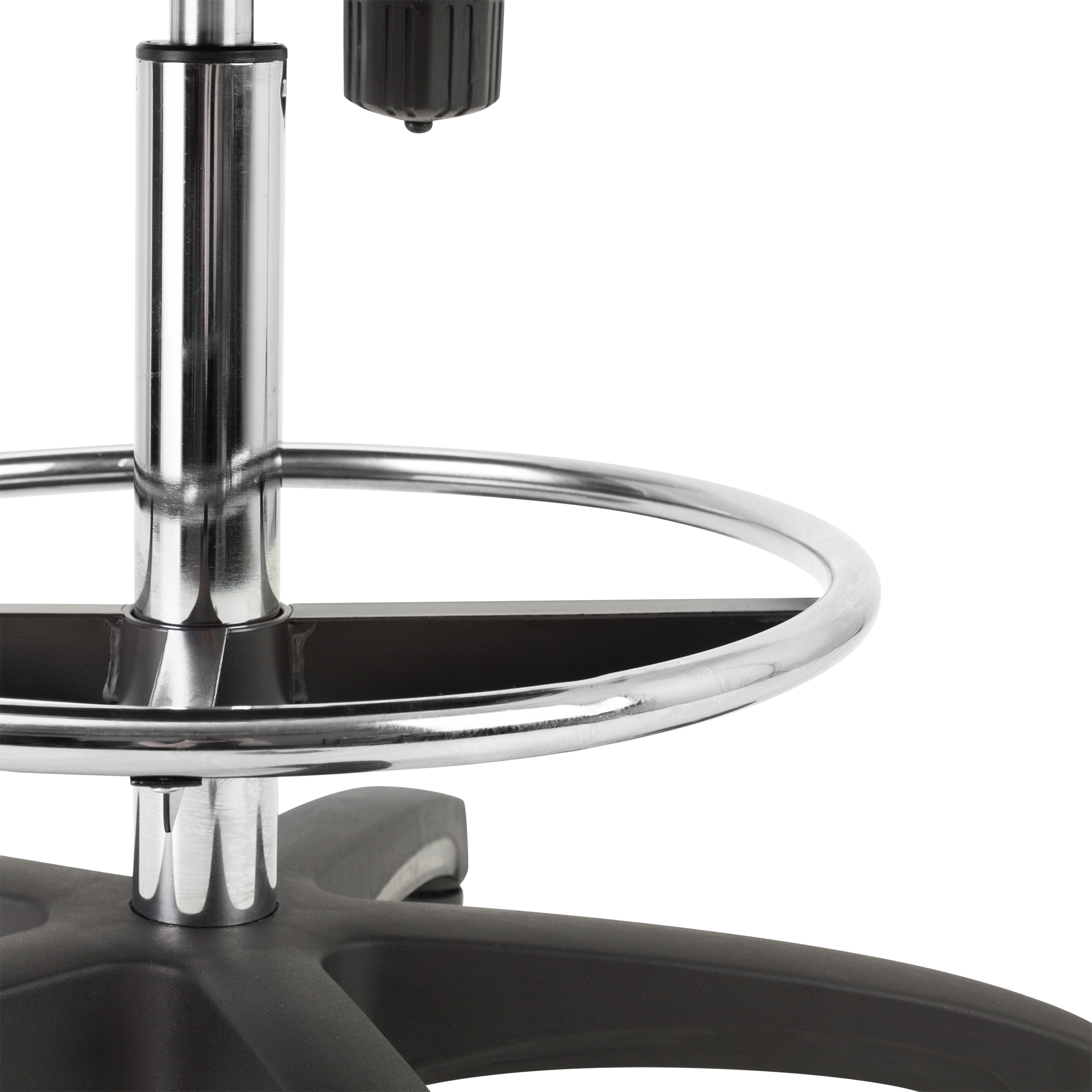 Adjustable-Height Mesh Drafting Stool - Foot Ring