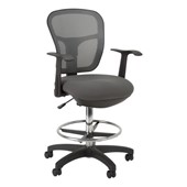 Adjustable-Height Mesh Drafting Stool