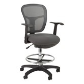 Adjustable-Height Mesh Drafting Stool