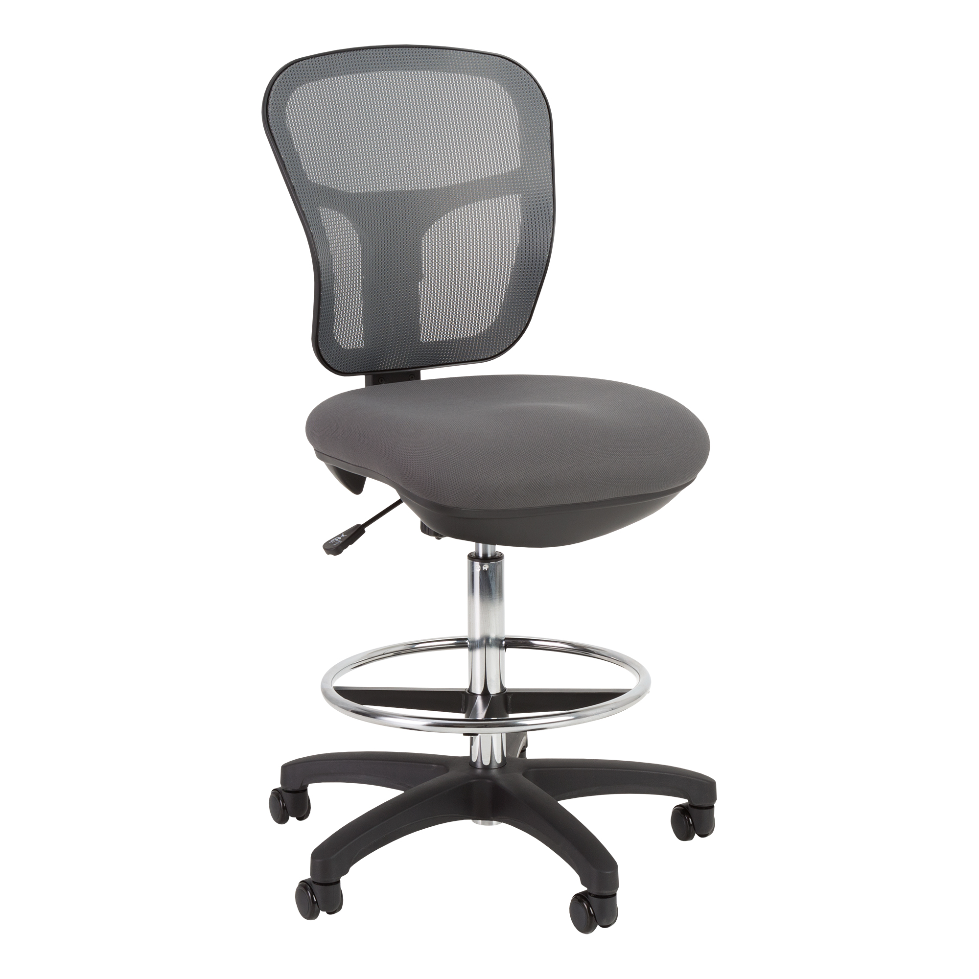 Adjustable-Height Mesh Drafting Stool w/o Arms