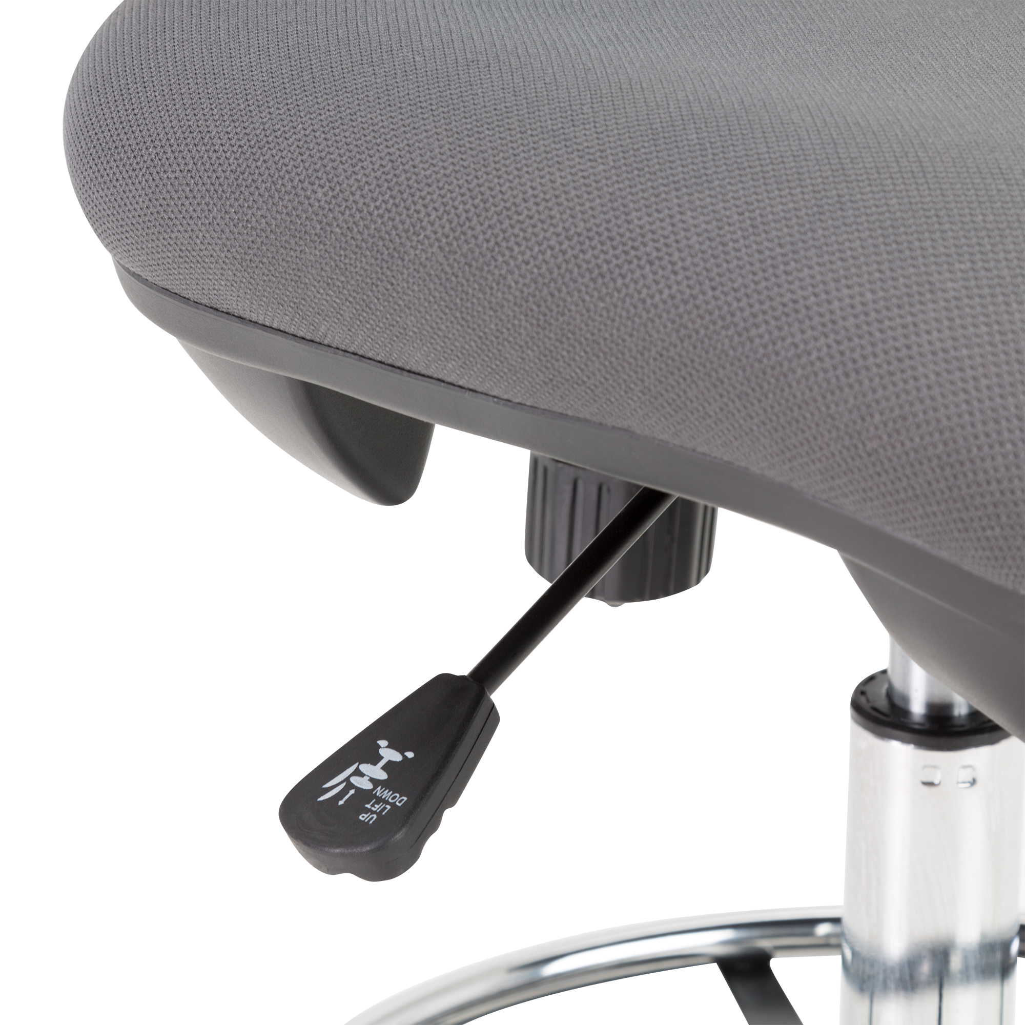 Adjustable-Height Mesh Drafting Stool - Lever