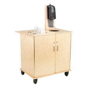 Sanitation Station w/ Baltic Birch Top, Hand Sanitizer Dispenser Mount & Hand Sanitizer Dispenser
