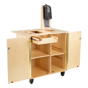 Sanitation Station w/ Baltic Birch Top, Hand Sanitizer Dispenser Mount & Hand Sanitizer Dispenser