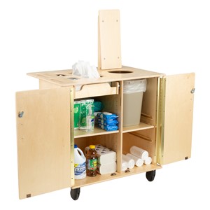PPE Sanitation Station w/ Baltic Birch Top & Hand Sanitizer Dispenser Mount