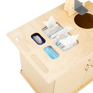 PPE Sanitation Station w/ Baltic Birch Top & Hand Sanitizer Dispenser Mount