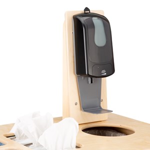Sanitation Station w/ Baltic Birch Top, Hand Sanitizer Dispenser Mount & Hand Sanitizer Dispenser
