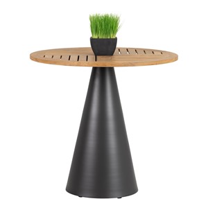 Contemporary Round Outdoor Teak Table - 30" H