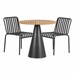 Contemporary Round Outdoor Teak Table & Chair Set