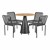 Contemporary Round Outdoor Teak Table & Chair Set