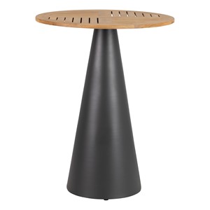 Contemporary Round Outdoor Teak Table & Chair Set