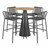 Contemporary Round Outdoor Teak Table & Chair Set