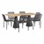 Contemporary Rectangular Outdoor Teak Table & Chair Set