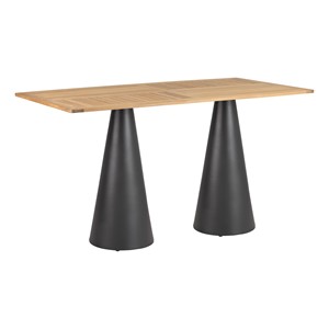 Contemporary Rectangular Outdoor Teak Table & Chair Set