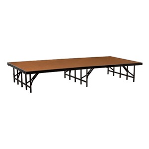 Single-Height Portable Stage & Seated Riser Section w/ Hardboard Deck (8' L x 4' D x 16" H)