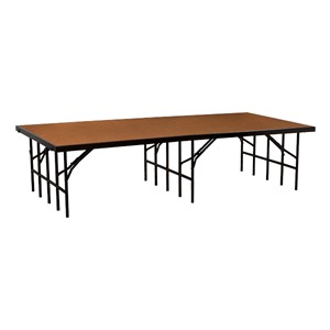 Single-Height Portable Stage & Seated Riser Section w/ Hardboard Deck (8' L x 3' D x 24" H)