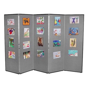 5' 7" H Folding Display Partition (8' 4" L) - Smoky gray