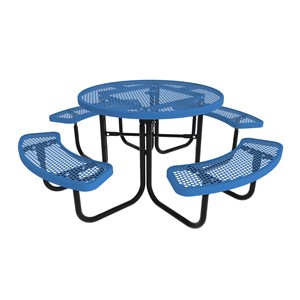 Round Picnic Table w/ Diamond Expanded Metal - Blue