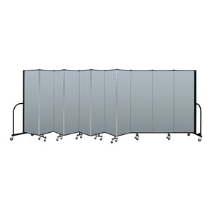 6' H Vinyl Freestanding Portable Partition - 11 Panels (20' 5" L) - Blue Tide