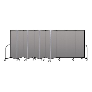 6' H Vinyl Freestanding Portable Partition - 11 Panels (20' 5" L) - Granite