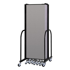 6' H Vinyl Freestanding Portable Partition - 11 Panels (20' 5" L) - Closed