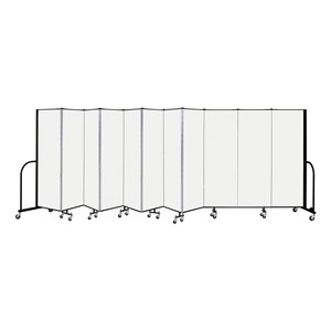 6' H Vinyl Freestanding Portable Partition - 11 Panels (20' 5" L) - Ice