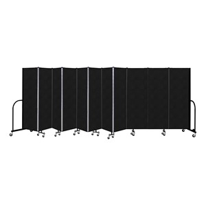 6' H Vinyl Freestanding Portable Partition - 11 Panels (20' 5" L) - Coal