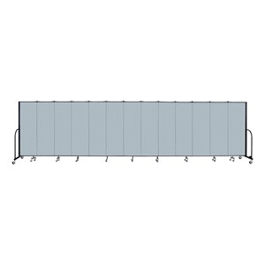 6' H Vinyl Freestanding Portable Partition - 13 Panels (24' 1" L) - Blue Tide