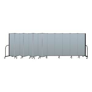 6' H Vinyl Freestanding Portable Partition - 13 Panels (24' 1" L) - Blue Tide