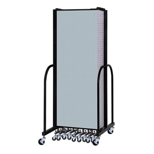 6' H Vinyl Freestanding Portable Partition - 13 Panels (24' 1" L) - Closed