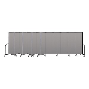 6' H Vinyl Freestanding Portable Partition - 13 Panels (24' 1" L) - Granite