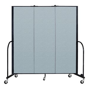 6' H Vinyl Freestanding Portable Partition - 3 Panels (5' 9" L) - Blue Tide