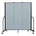 6' H Vinyl Freestanding Portable Partition - 3 Panels (5' 9" L) - Blue Tide