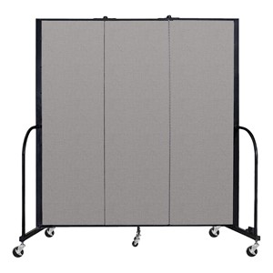 6' H Vinyl Freestanding Portable Partition - 3 Panels (5' 9" L) - Granite