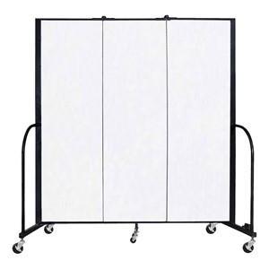 6' H Vinyl Freestanding Portable Partition - 3 Panels (5' 9" L) - Ice