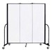6' H Vinyl Freestanding Portable Partition - 3 Panels (5' 9" L) - Ice