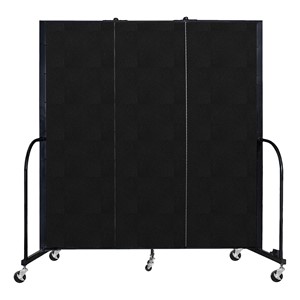 6' H Vinyl Freestanding Portable Partition - 3 Panels (5' 9" L) - Coal