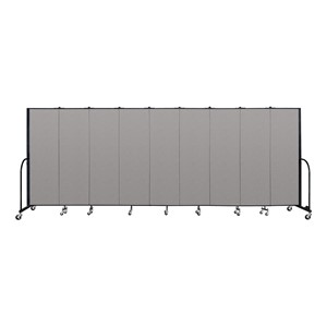 6' H Vinyl Freestanding Portable Partition - 9 Panels (16' 9" L) - Granite