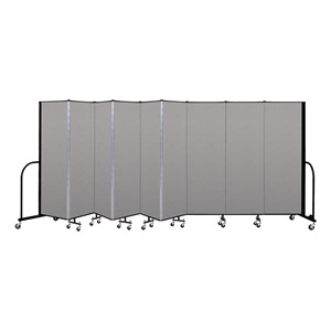 6' H Vinyl Freestanding Portable Partition - 9 Panels (16' 9" L) - Granite