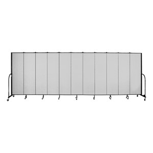 6' 8" H Vinyl Freestanding Portable Partition - 11 Panels (20' 5" L) - Granite