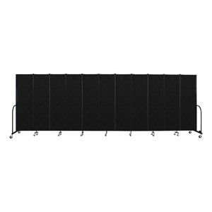 6' 8" H Vinyl Freestanding Portable Partition - 11 Panels (20' 5" L) - Coal