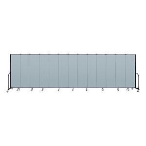 6' 8" H Vinyl Freestanding Portable Partition - 13 Panels (24' 1" L) - Blue Tide