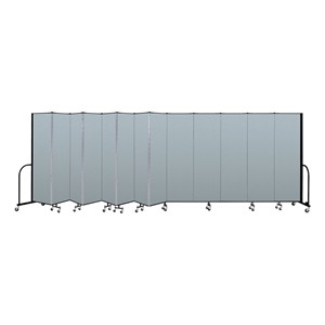 6' 8" H Vinyl Freestanding Portable Partition - 13 Panels (24' 1" L) - Blue Tide